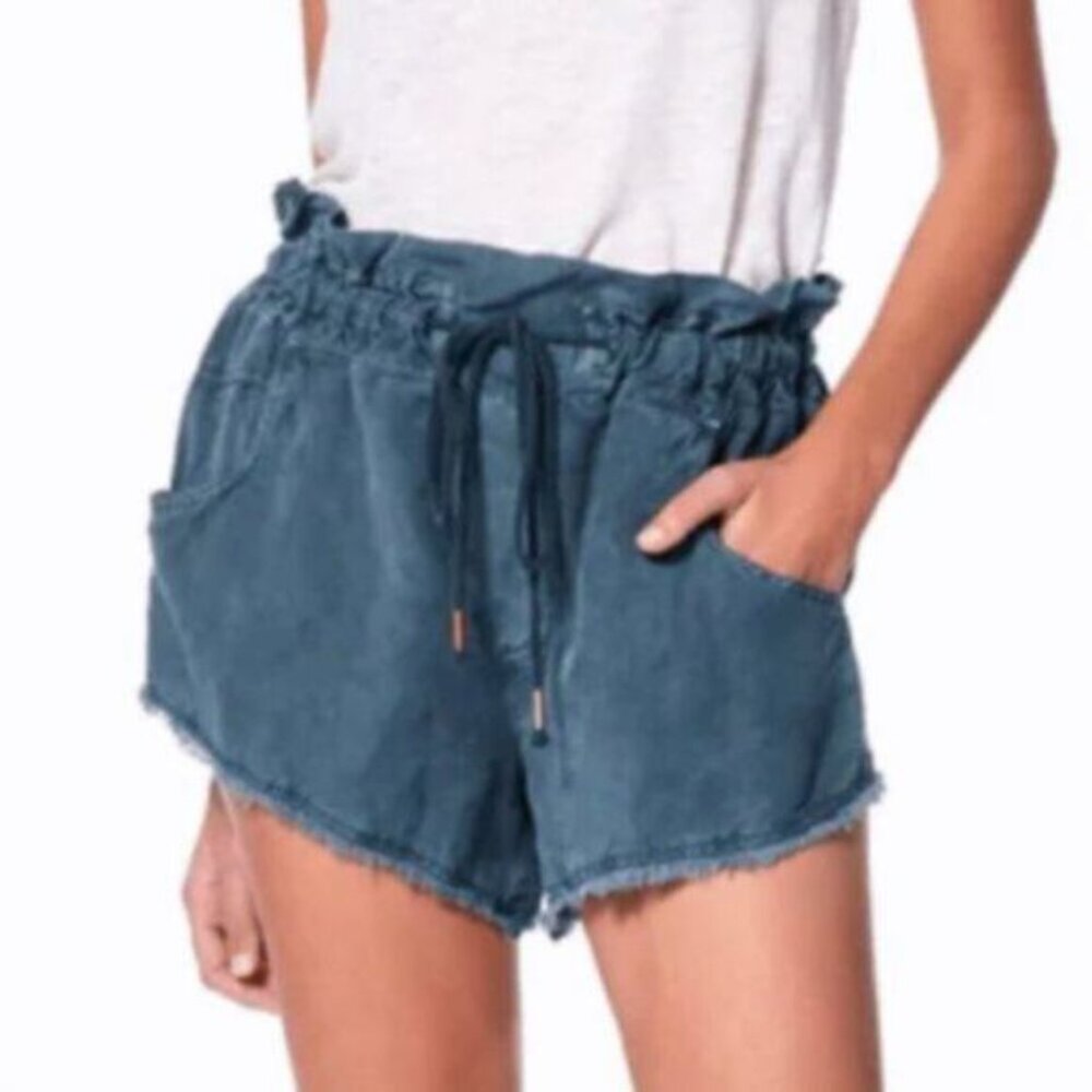 Young Fabulous and Broke Izzy Raw Edge Linen Blend Shorts M - Picture 1 of 7